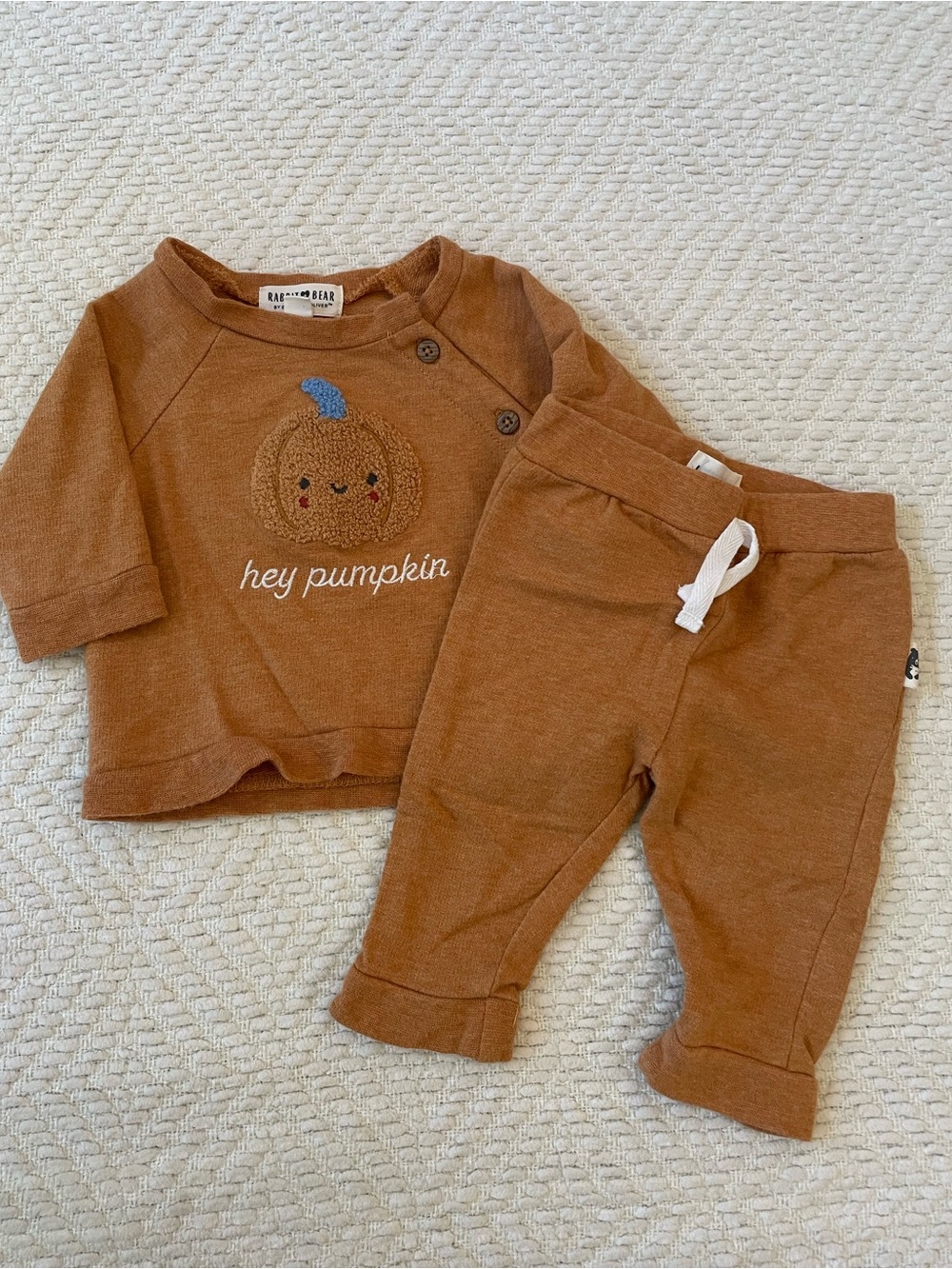 Rabbit + Bear Infant Fall Pumpkin Outfit
